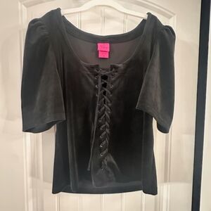Betsy Johnson/Torrid Black Velour Top
